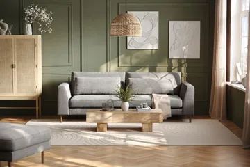 Florenz 3-seters Sofa i Chenille - Lys grå - Møbler - Sofaer - 3 seter sofa