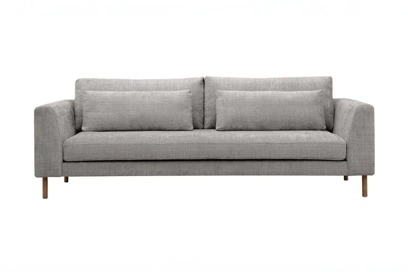 Florenz 3-seters Sofa i Chenille, Lys grå