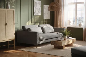 Florenz 3-seters Sofa i Chenille - Lysegrå - Møbler - Sofaer - 3 seter sofa
