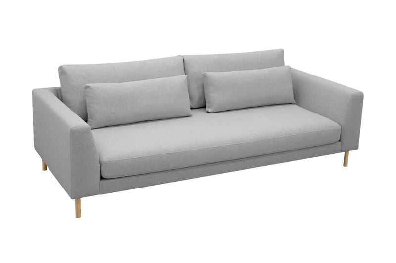 Florenz 3-seters Stoffsofa - Lys grå - Møbler - Sofaer - 3 seter sofa