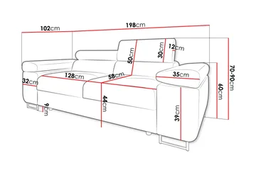 Gabina Sofa 2-seter - Svart/Grå - Møbler - Sofaer - Skinnsofaer