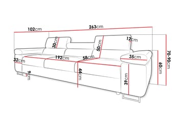 Gabina Sofa 3-seter - Brun - Møbler - Sofaer - Skinnsofaer