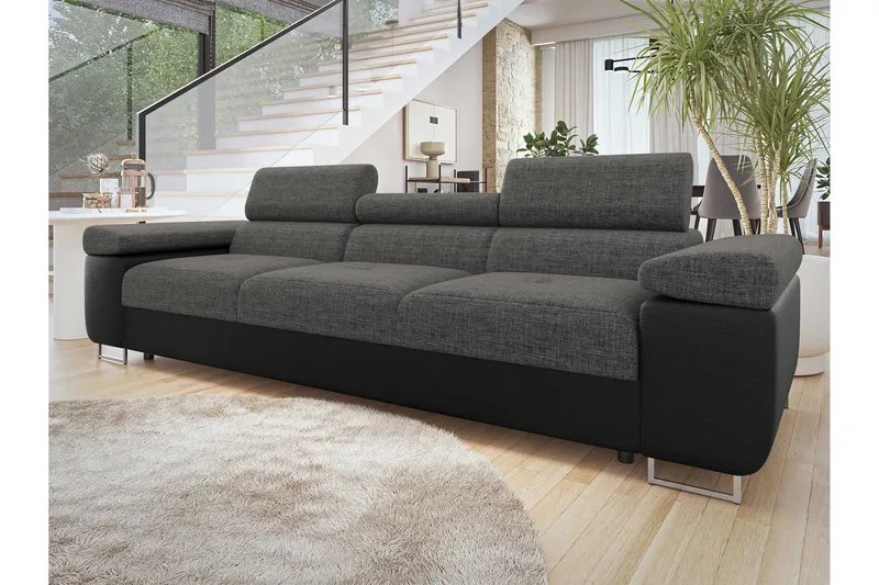 Gabina Sofa 3-seter - Svart/Grå - Møbler - Sofaer - Skinnsofaer