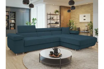 Gabina Sofa med Divan 3-seter - Blå - Møbler - Sofaer - Sofaer med sjeselong - 3 seters sofa med divan