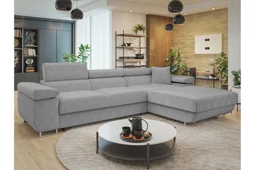 Gabina Sofa med Divan 3-seter - Grå - Møbler - Sofaer - Sofaer med sjeselong - 3 seters sofa med divan