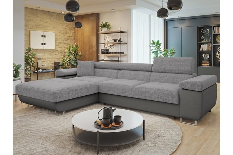 Gabina Sofa med Divan 3-seter - Grå - Møbler - Sofaer - Skinnsofaer