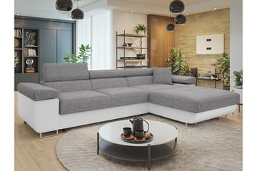 Gabina Sofa med Divan 3-seter - Grå/Hvit - Møbler - Sofaer - Skinnsofaer