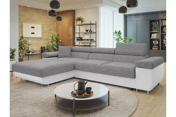 Gabina Sofa med Divan 3-seter - Grå/Hvit - Møbler - Sofaer - Skinnsofaer