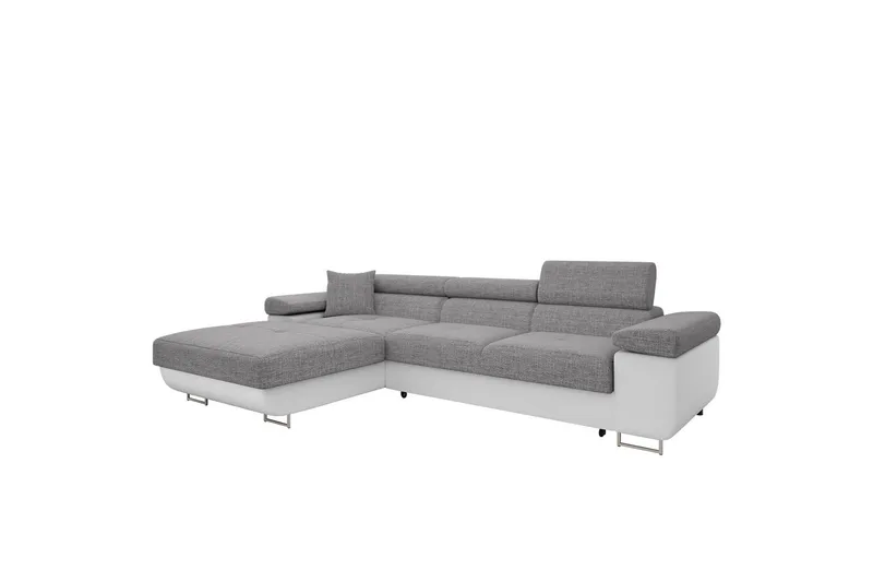 Gabina Sofa med Divan 3-seter, Grå/Hvit