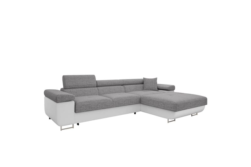 Gabina Sofa med Divan 3-seter, Grå/Hvit