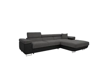Gabina Sofa med Divan 3-seter - Grå/Svart - Møbler - Sofaer - Skinnsofaer