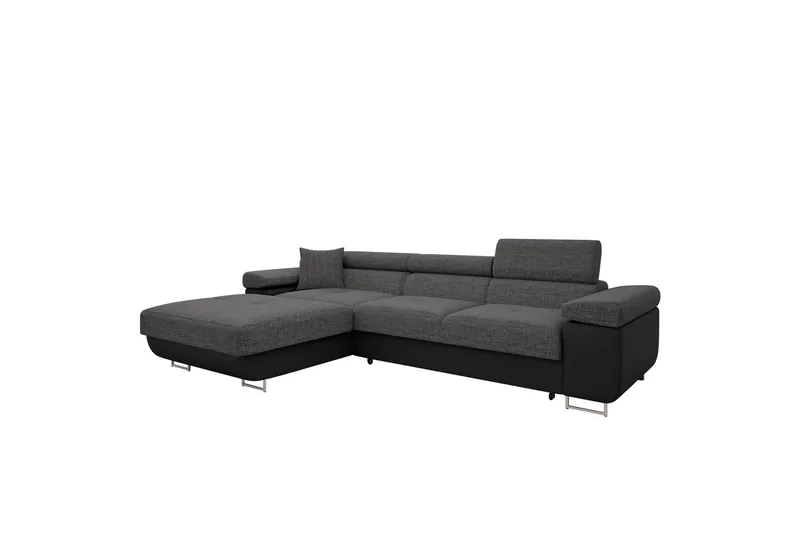 Gabina Sofa med Divan 3-seter, Grå/Svart