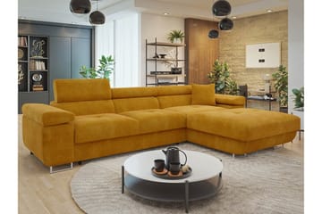 Gabina Sofa med Divan 3-seter - Gul - Møbler - Sofaer - Fløyelssofaer