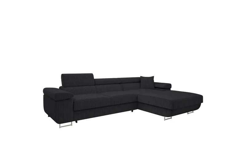 Gabina Sofa med Divan 3-seter, Mørk grå