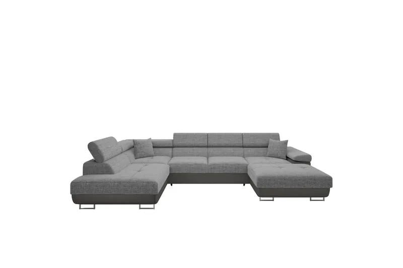 Gabina Sofa med Divan og Sjeselong 4-seter, Beige/Grå