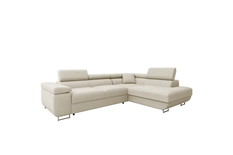 Gabina Sofa med Sjeselong 3-seter - Beige - Møbler - Sofaer - Fløyelssofaer