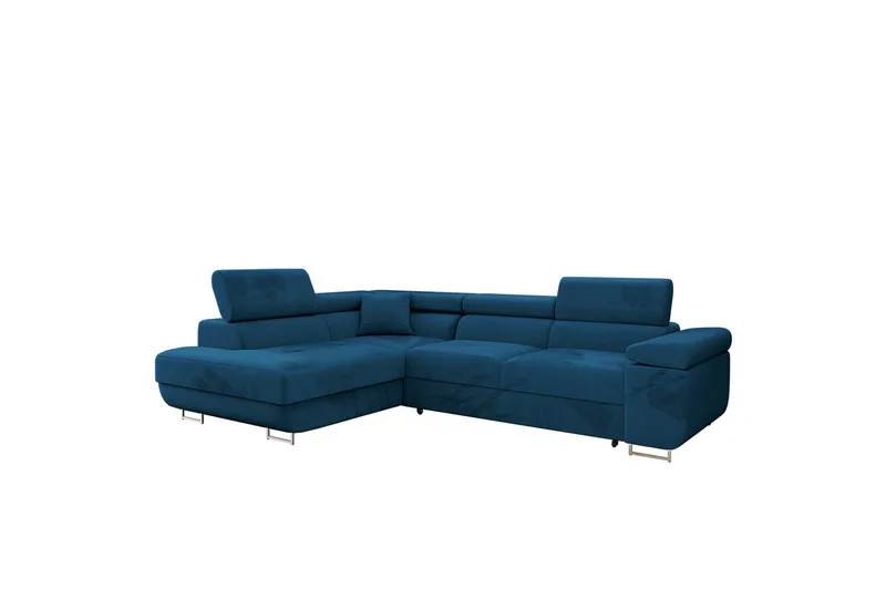 Gabina Sofa med Sjeselong 3-seter, Blå