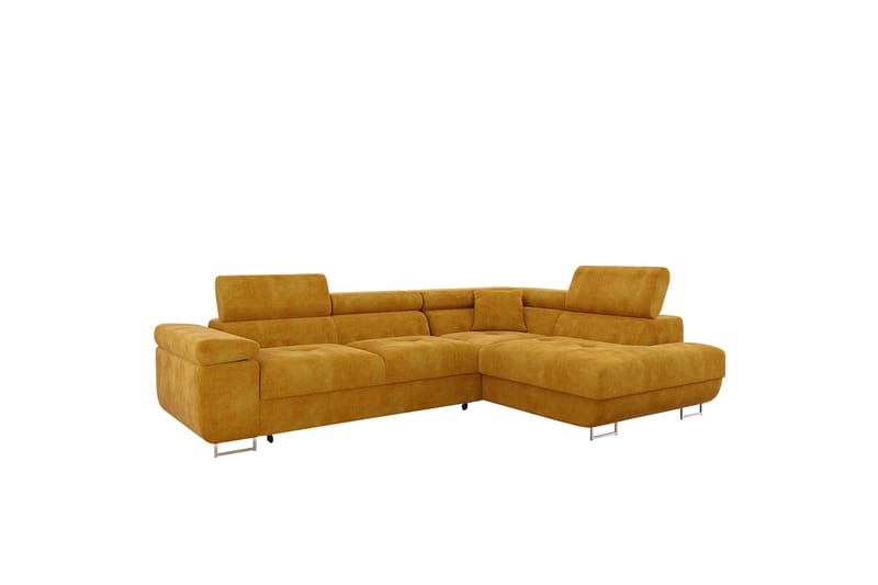 Gabina Sofa med Sjeselong 3-seter, Gul