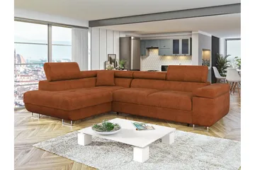 Gabina Sofa med Sjeselong 3-seter - Oransje - Møbler - Sofaer - Sofaer med sjeselong - 3 seters sofa med divan