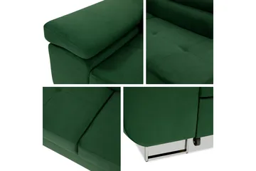 Gabina Sofa med Sjeselong 3-seter - Rød - Møbler - Sofaer - Fløyelssofaer