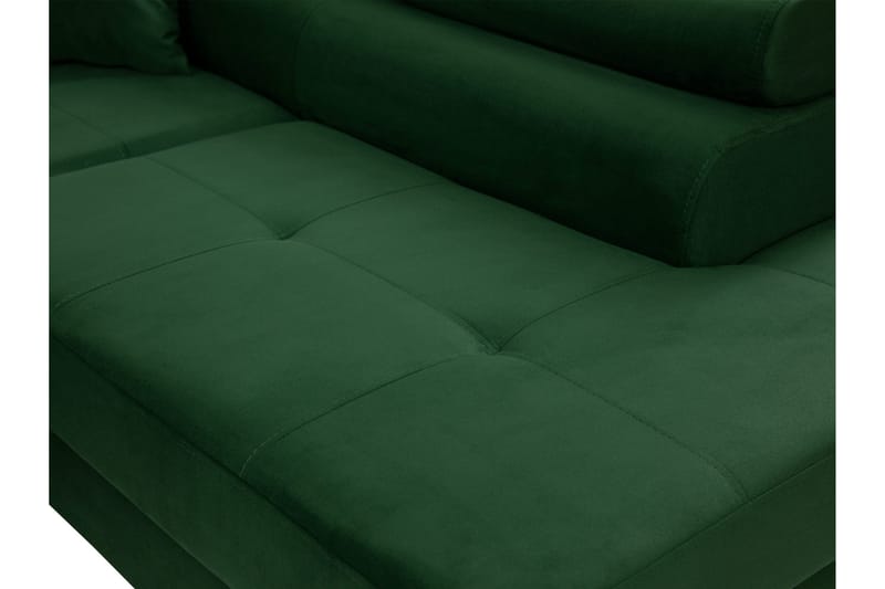 Gabina Sofa med Sjeselong 3-seter - Rød - Møbler - Sofaer - Fløyelssofaer