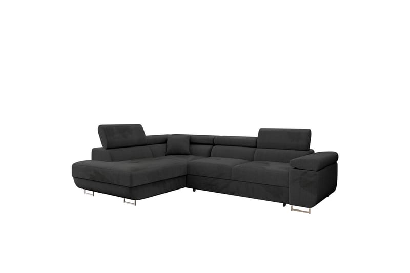 Gabina Sofa med Sjeselong 3-seter, Svart