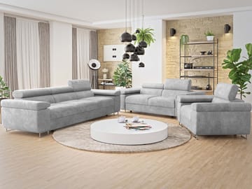 Gabina sofagruppe - 3-seter + 2-seter + lenestol - grå - Møbler - Sofaer - Sofagrupper