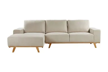 Gaines Hjørnesofa 3-seter - Beige/Lyst tre - Møbler - Sofaer - Hjørnesofaer - Hjørnesofa med divan