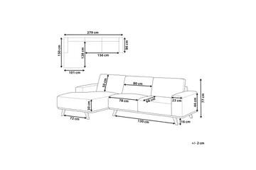 Gaines Hjørnesofa 3-seter - Beige/Lyst tre - Møbler - Sofaer - Hjørnesofaer - Hjørnesofa med divan