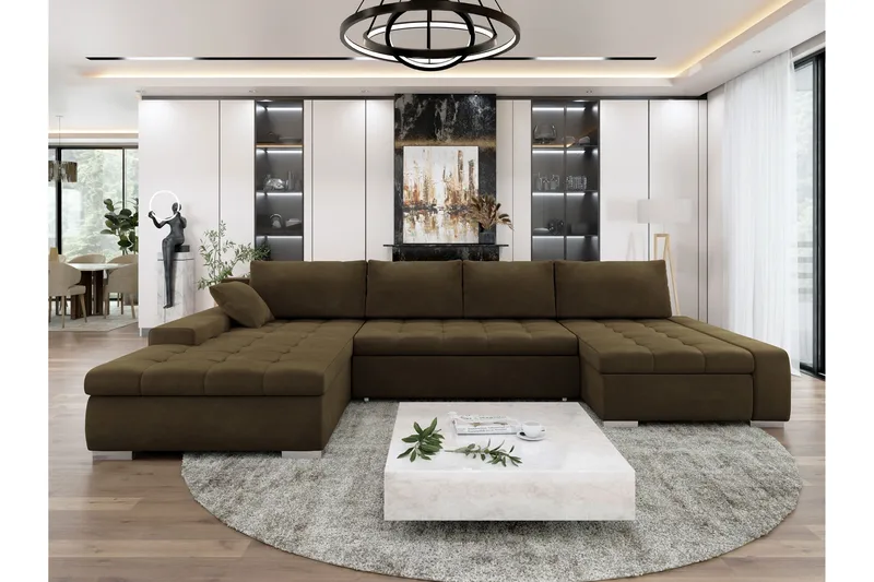 Gamal Sofa Dobbeldivan 4-seter - Brun - Møbler - Sofaer - Fløyelssofaer