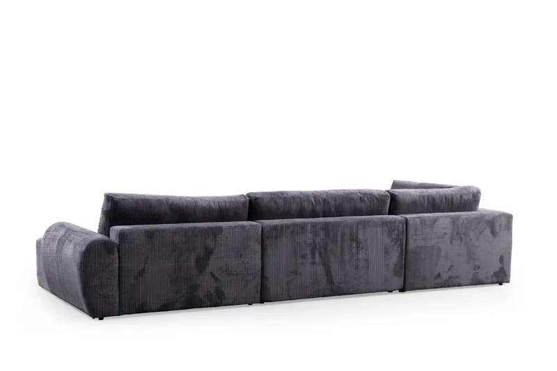 Gaudir 4-seters Sofa med Divan - Antrasitt - Møbler - Sofaer - Sofaer med sjeselong - 4 seters sofa med divan