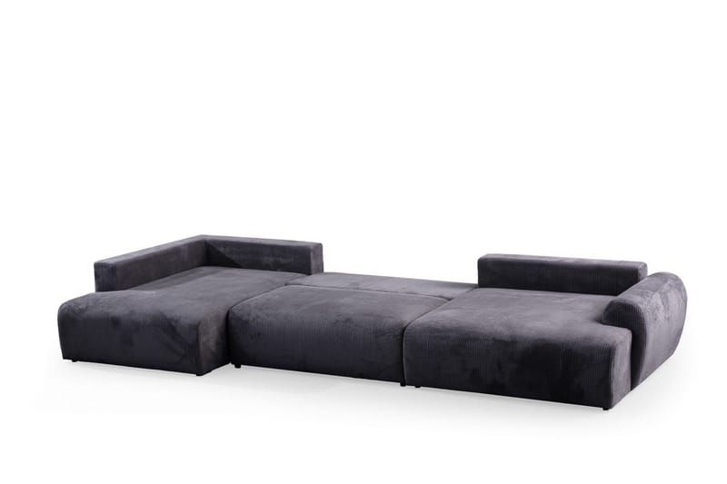 Gaudir 4-seters Sofa med Divan - Antrasitt - Møbler - Sofaer - Sofaer med sjeselong - 4 seters sofa med divan