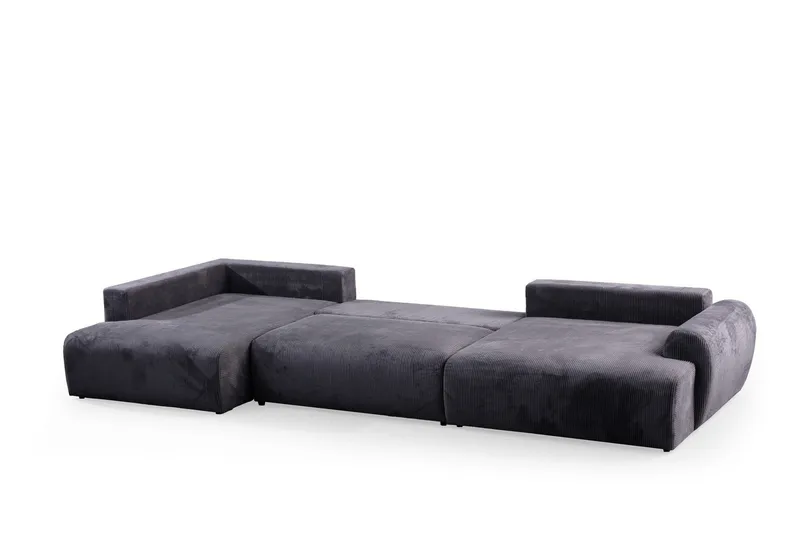 Gaudir 4-seters Sofa med Divan - Antrasitt - Møbler - Sofaer - Sofaer med sjeselong - 4 seters sofa med divan
