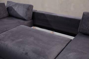 Gaudir 4-seters Sofa med Divan - Antrasitt - Møbler - Sofaer - Sofaer med sjeselong - 4 seters sofa med divan