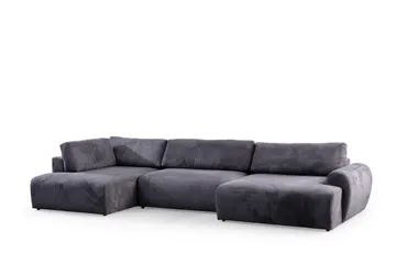 Gaudir 4-seters Sofa med Divan - Antrasitt - Møbler - Sofaer - Sofaer med sjeselong - 4 seters sofa med divan
