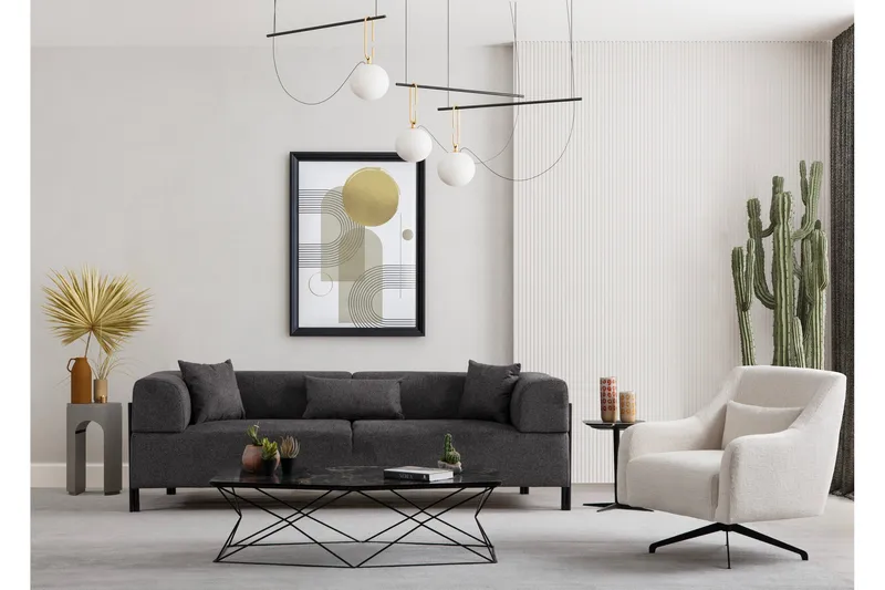 Gio 3-seters Sofa - Antrasitt - Møbler - Sofaer - 3 seter sofa