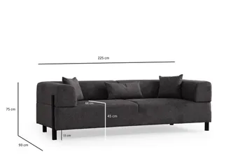 Gio 3-seters Sofa - Antrasitt - Møbler - Sofaer - 3 seter sofa