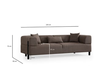 Gio 3-seters Sofa - Brun - Møbler - Sofaer - 3 seter sofa