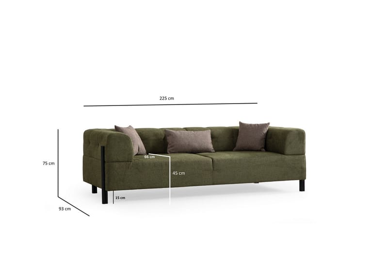 Gio 3-seters Sofa - Grønn - Møbler - Sofaer - 3 seter sofa