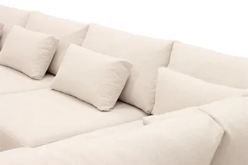 Grande 5-seters Sofa med Sjeselong Høyre - Beige Stoff - Møbler - Sofaer - Sofaer med sjeselong