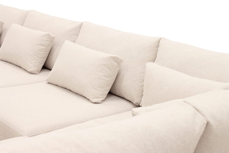 Grande 5-seters Sofa med Sjeselong Høyre - Beige Stoff - Møbler - Sofaer - Sofaer med sjeselong