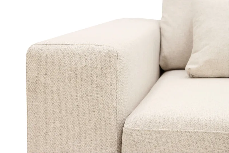 Grande 5-seters Sofa med Sjeselong Høyre - Beige Stoff - Møbler - Sofaer - Sofaer med sjeselong
