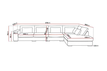 Grande 5-seters Sofa med Sjeselong Høyre - Beige Stoff - Møbler - Sofaer - Sofaer med sjeselong