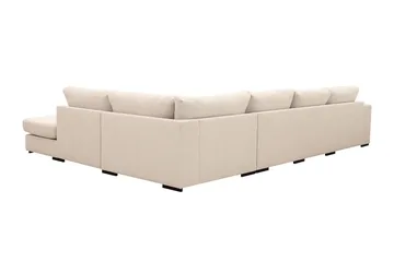 Grande 5-seters Sofa med Sjeselong Høyre - Beige Stoff - Møbler - Sofaer - Sofaer med sjeselong