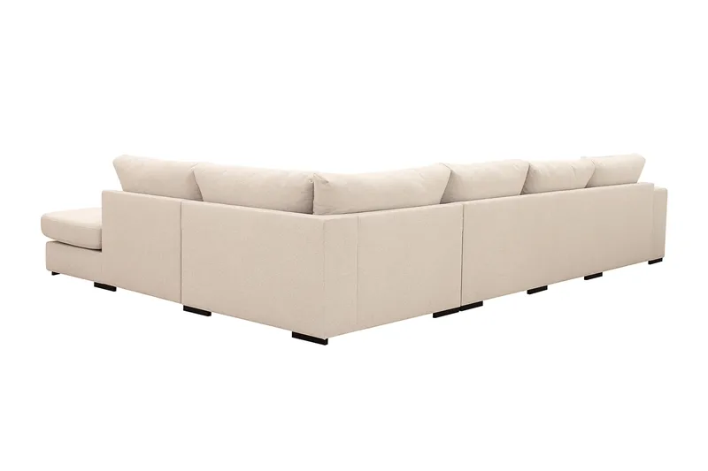Grande 5-seters Sofa med Sjeselong Høyre - Beige Stoff - Møbler - Sofaer - Sofaer med sjeselong