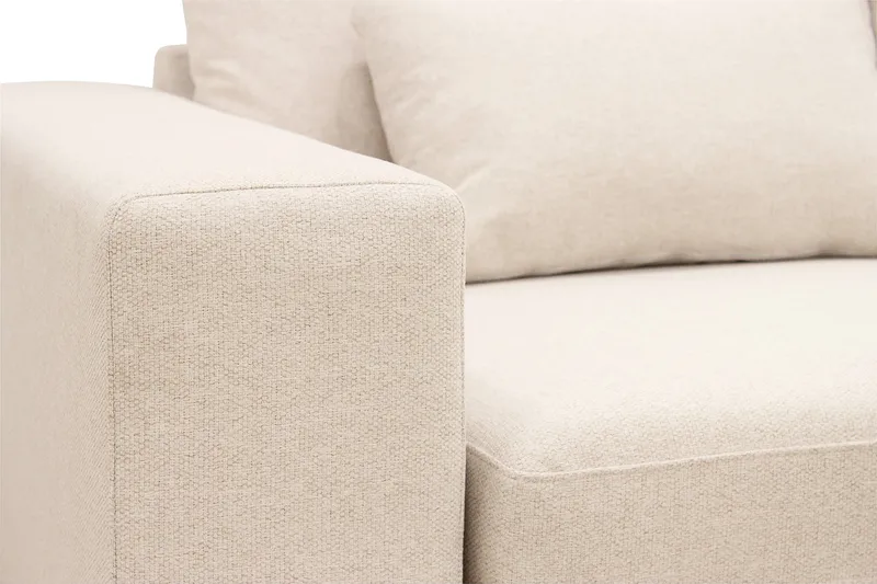 Grande 5-seters Sofa med Sjeselong Høyre - Beige Stoff - Møbler - Sofaer - Sofaer med sjeselong
