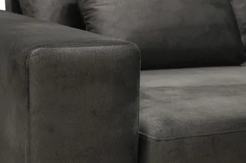 Grande 5-seters Sofa med Sjeselong Høyre - Mørkegrå Fløyel - Møbler - Sofaer - Fløyelssofaer