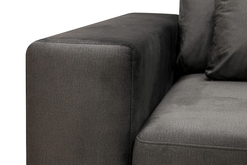Grande 5-seters Sofa med Sjeselong Høyre - Mørkegrå Fløyel - Møbler - Sofaer - Fløyelssofaer