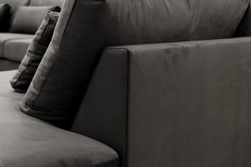 Grande 5-seters Sofa med Sjeselong Høyre - Mørkegrå Fløyel - Møbler - Sofaer - Fløyelssofaer