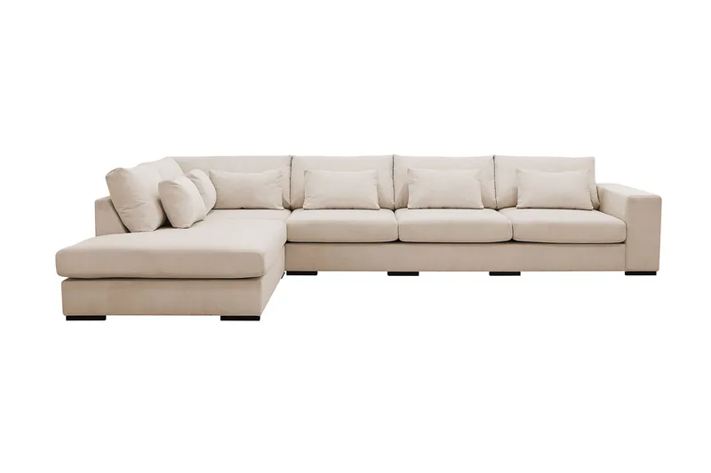 Grande 5-seters Sofa med Sjeselong Venstre - Beige Manchester - Møbler - Sofaer - Sofaer med sjeselong